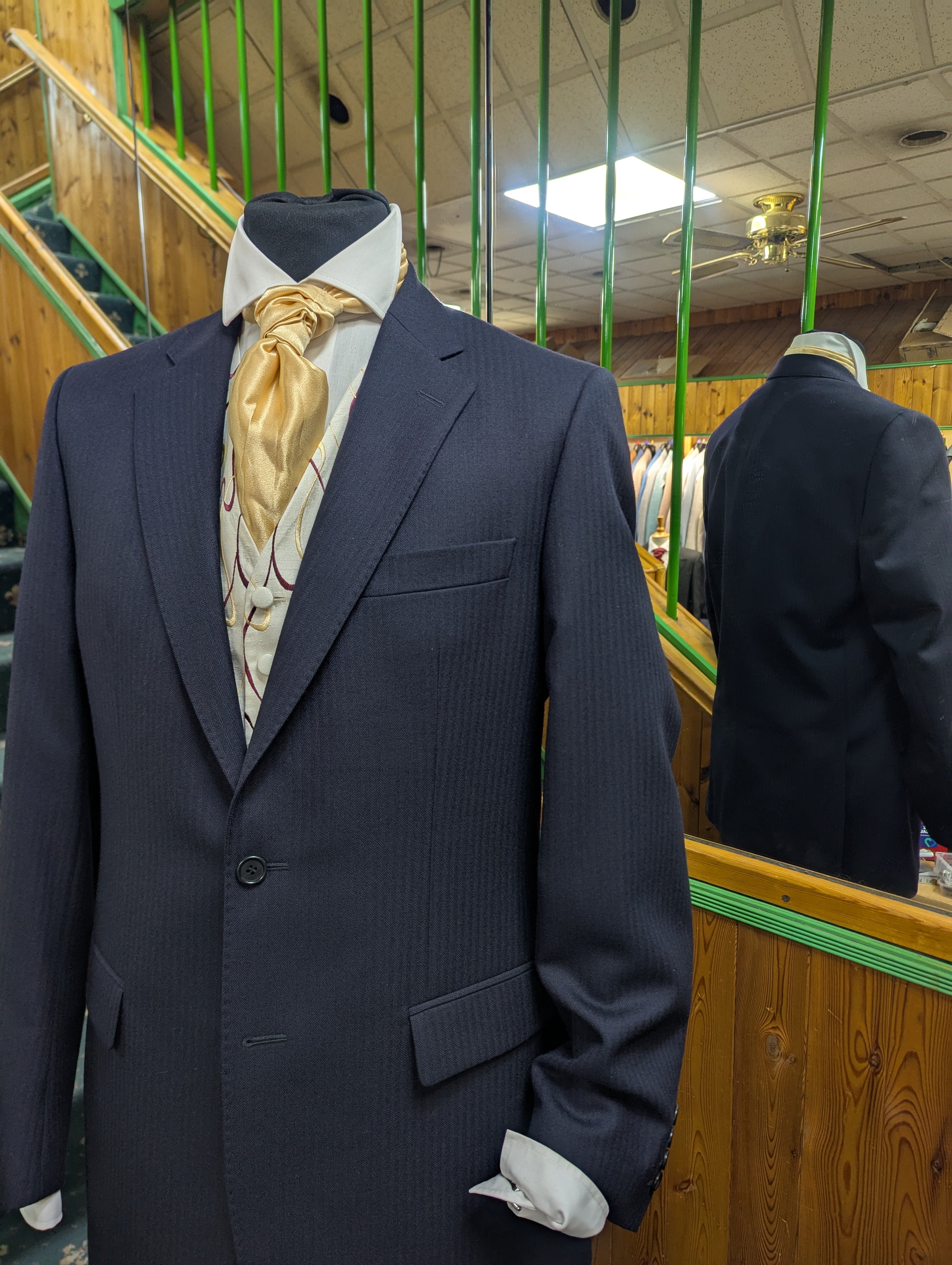 Navy Herringbone Classic
