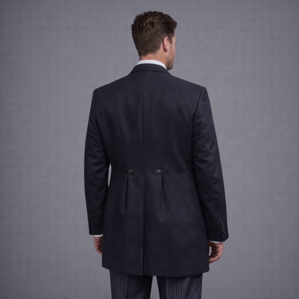 Black Herringbone Tailcoat 3pc (Hire)