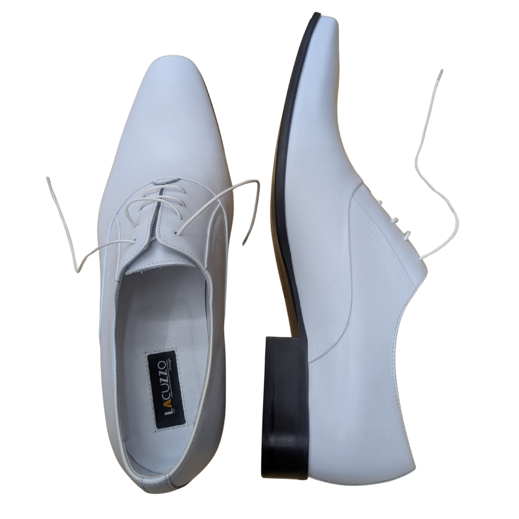 Lacuzzo White Leather Oxford Shoes