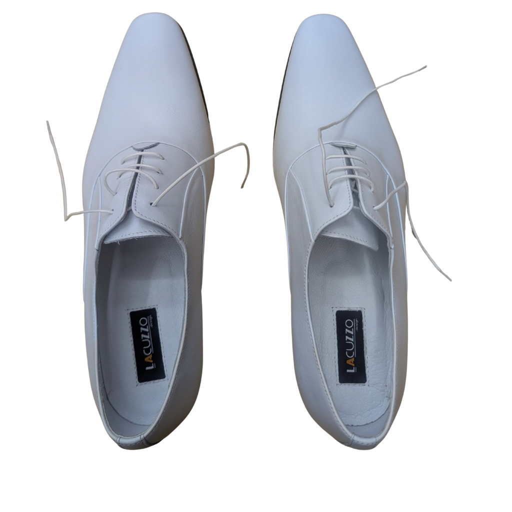 Lacuzzo White Leather Oxford Shoes