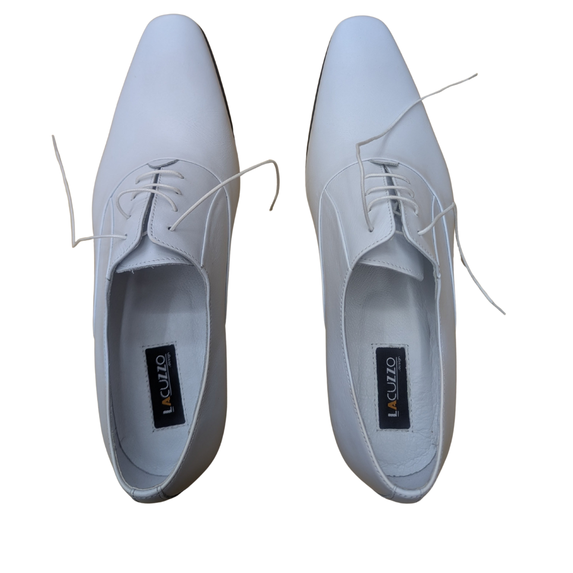 Lacuzzo White Leather Oxford Shoes