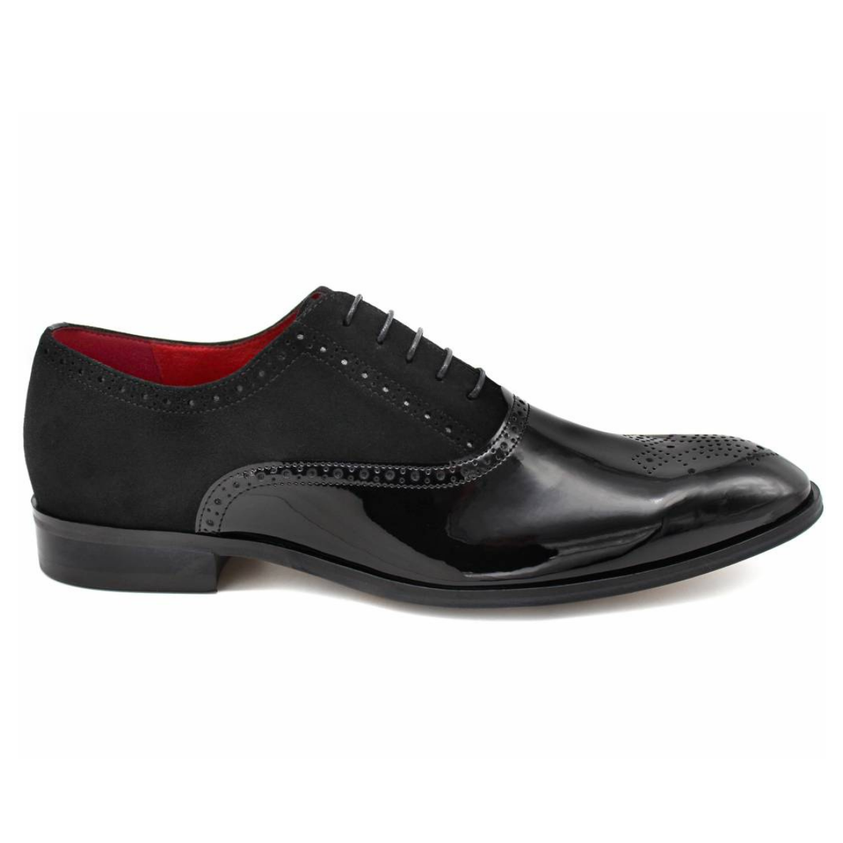 Lacuzzo Black Patent & Suede Oxford Brogues