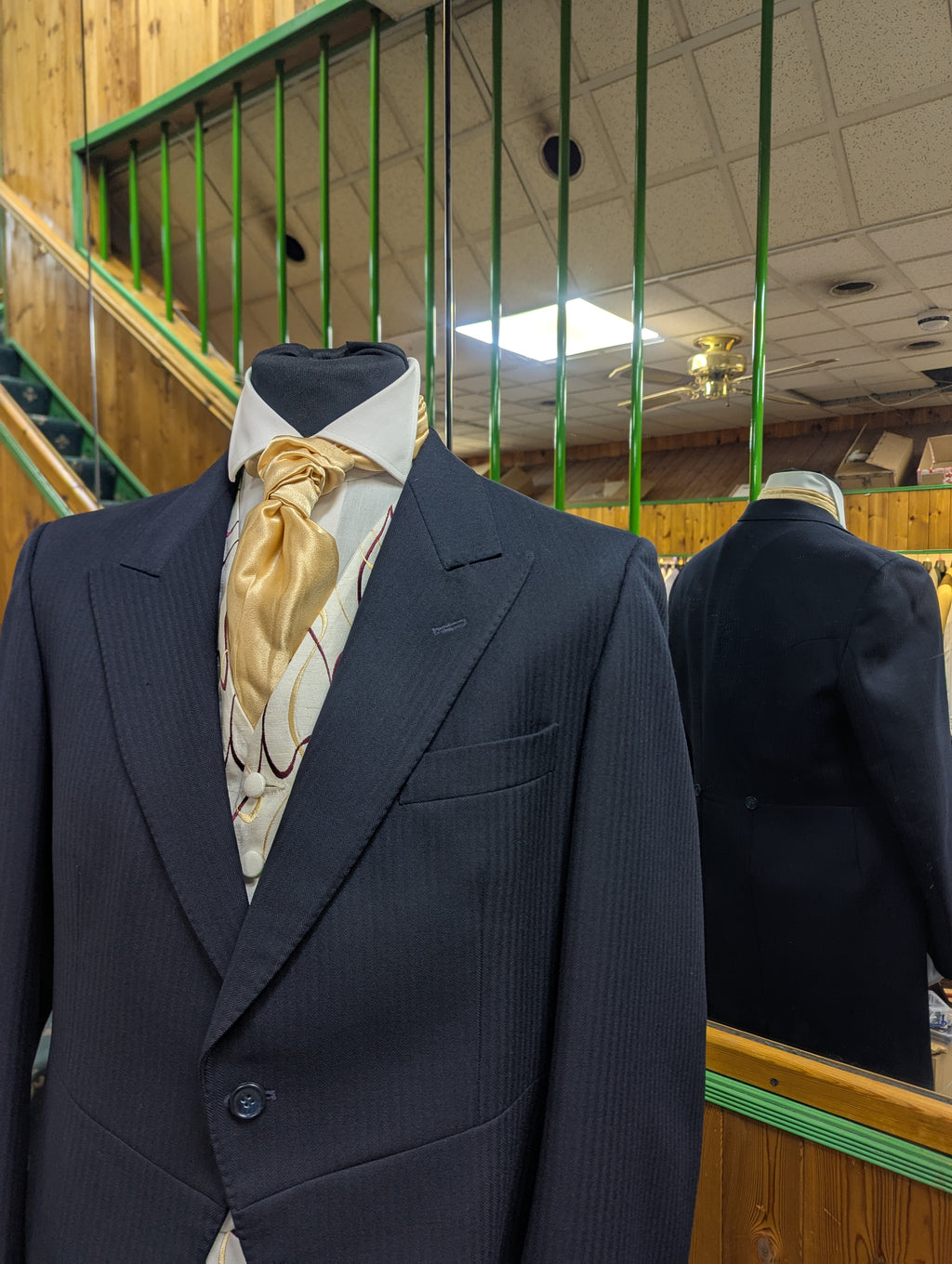 Navy Herringbone Tailcoat