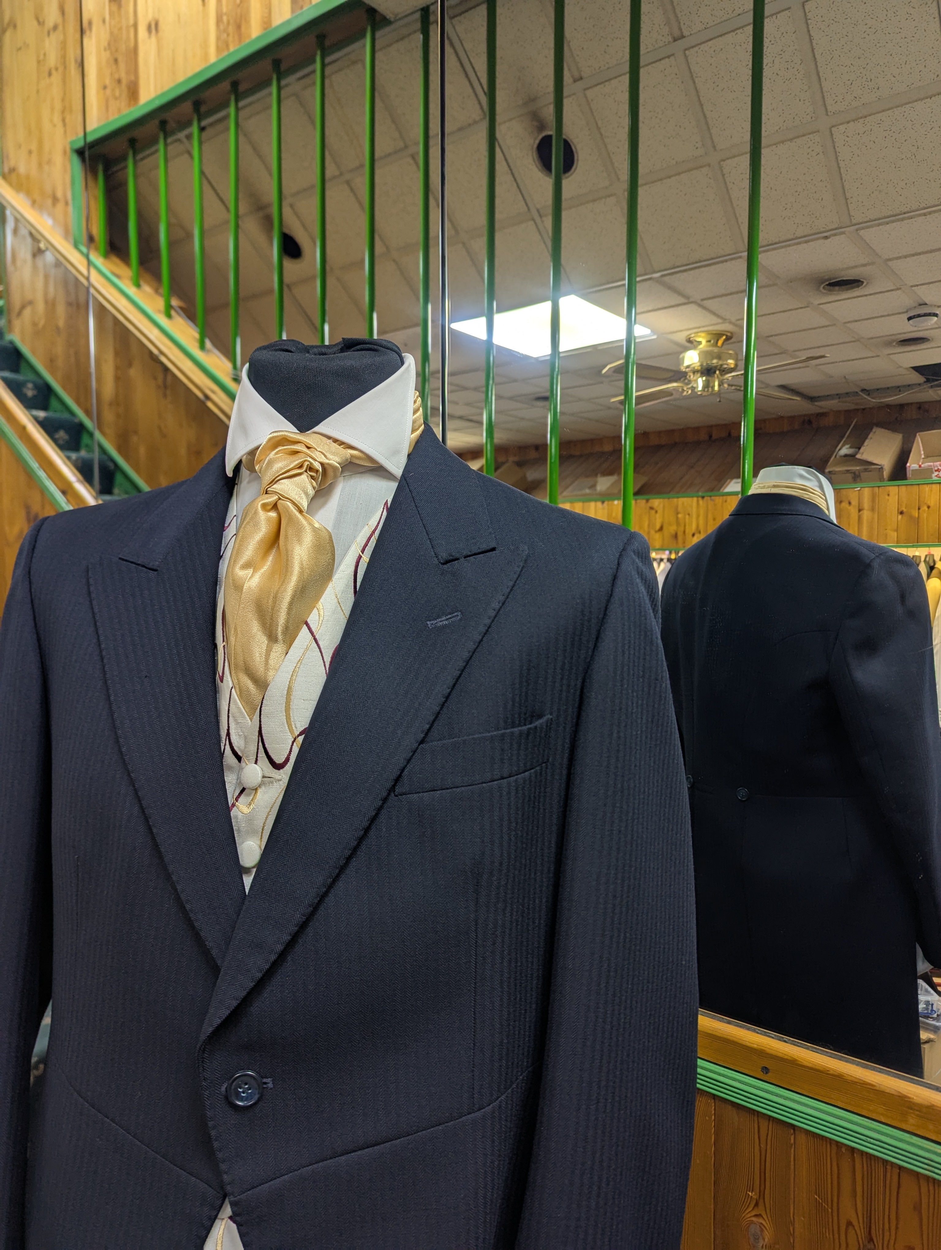 Navy Herringbone Tailcoat