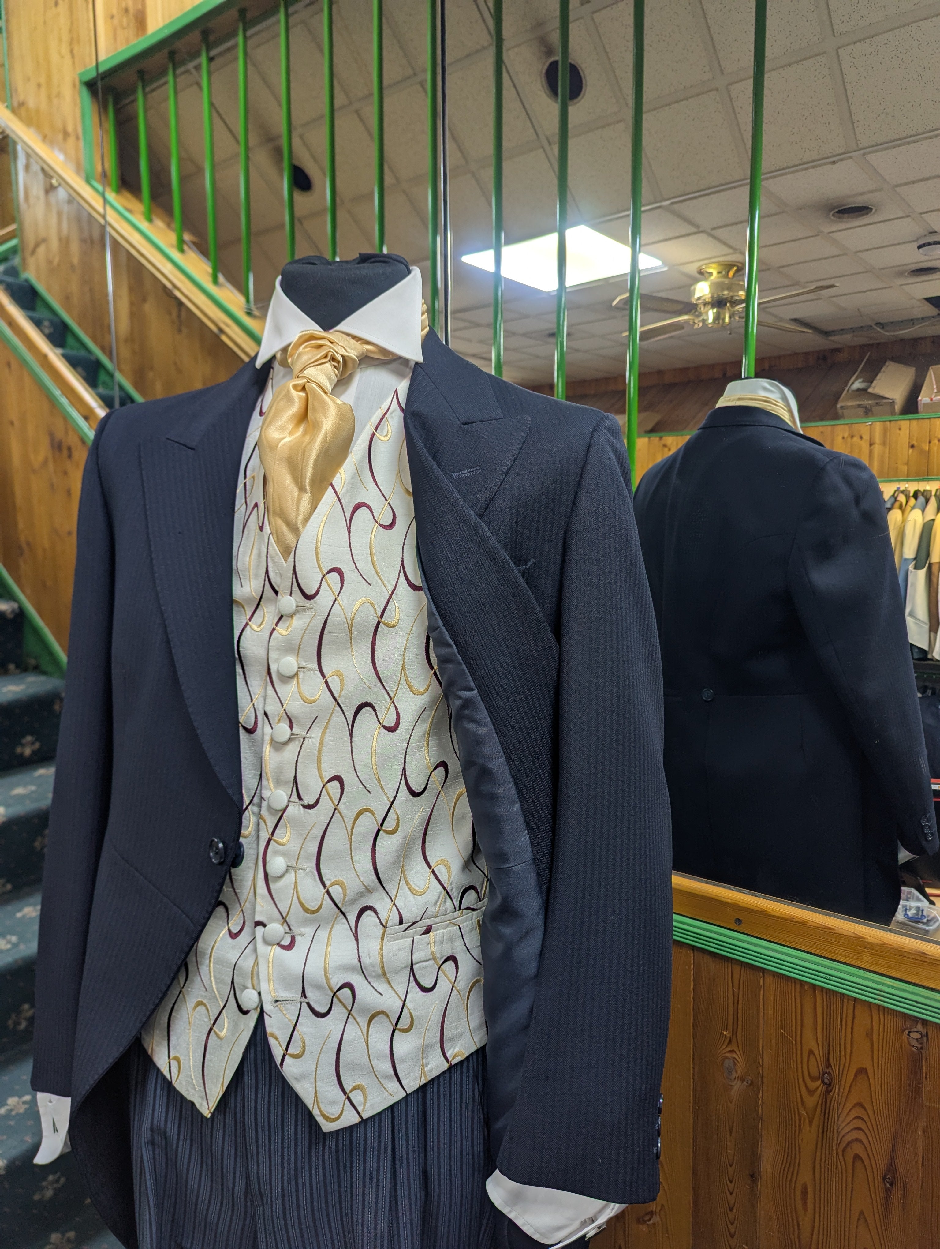Navy Herringbone Tailcoat