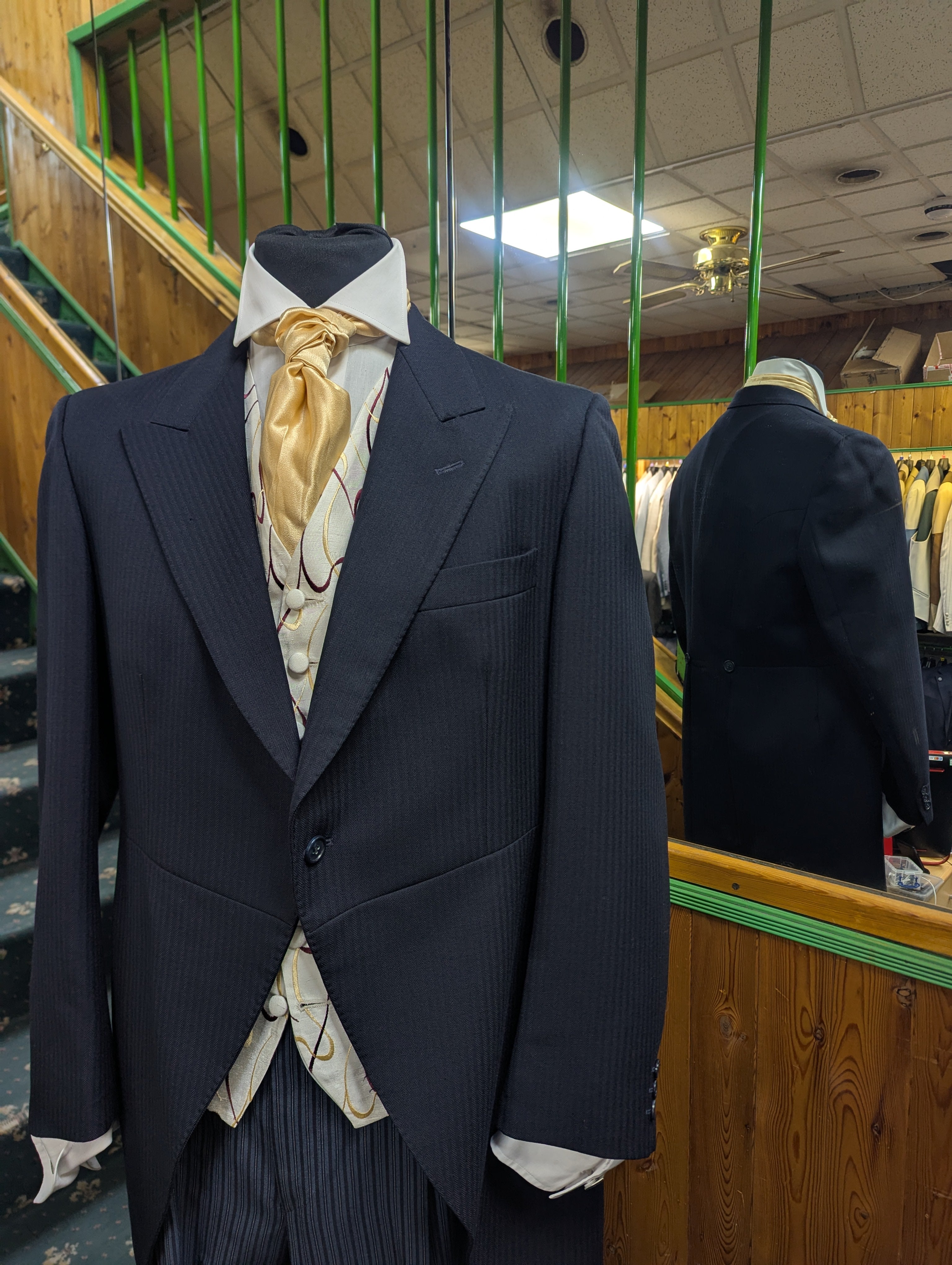 Navy Herringbone Tailcoat