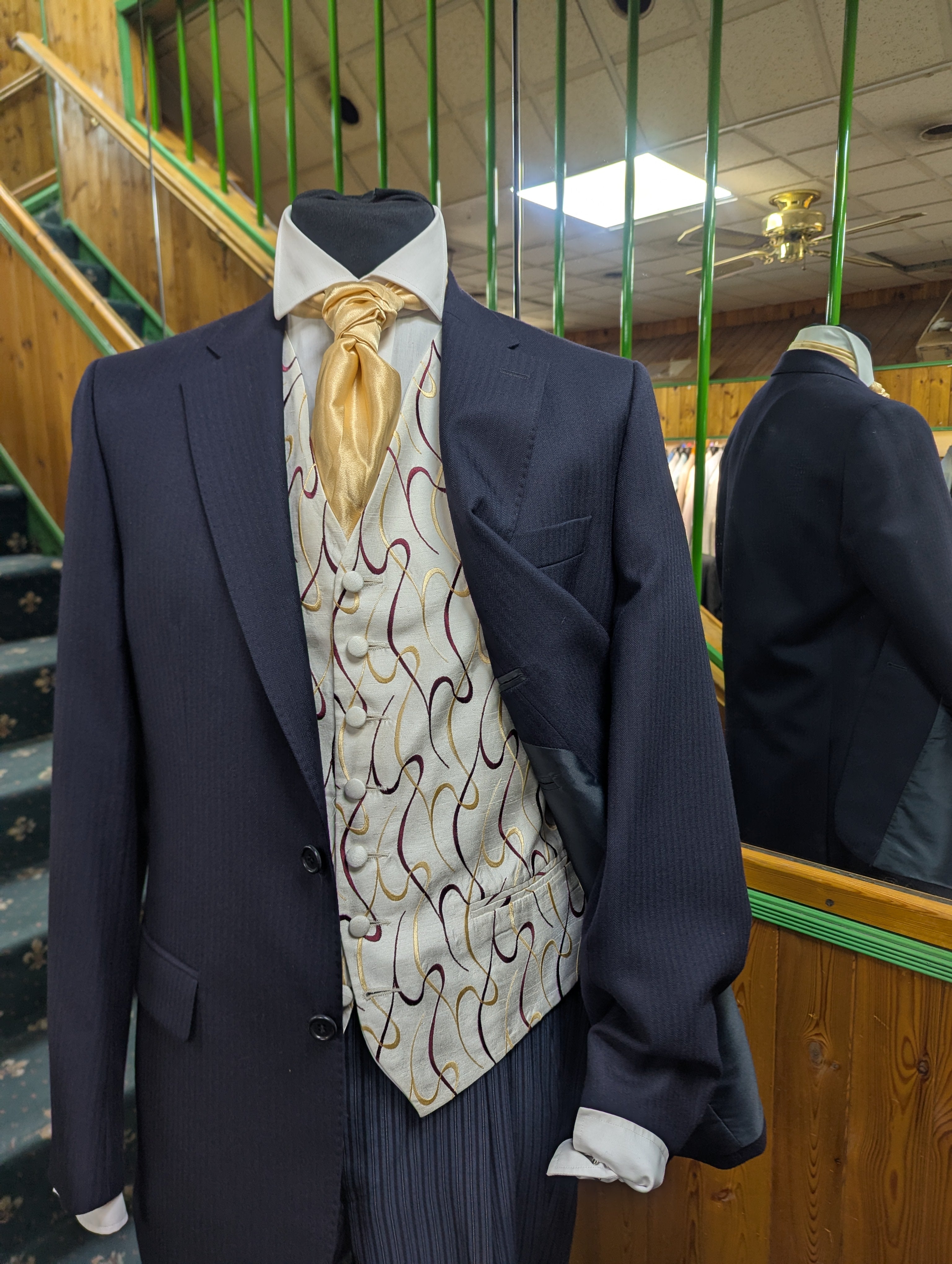 Navy Herringbone Classic