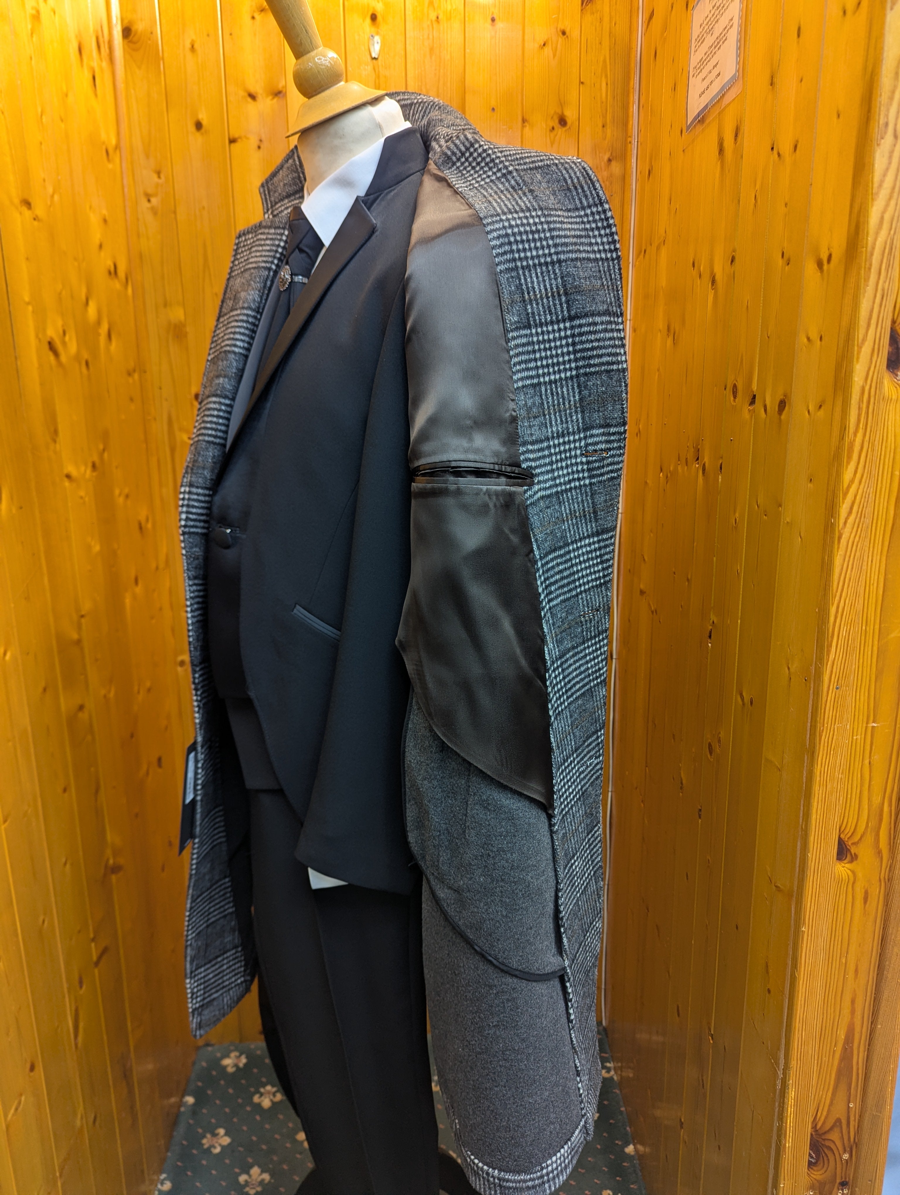 Grey Check Digel Overcoat