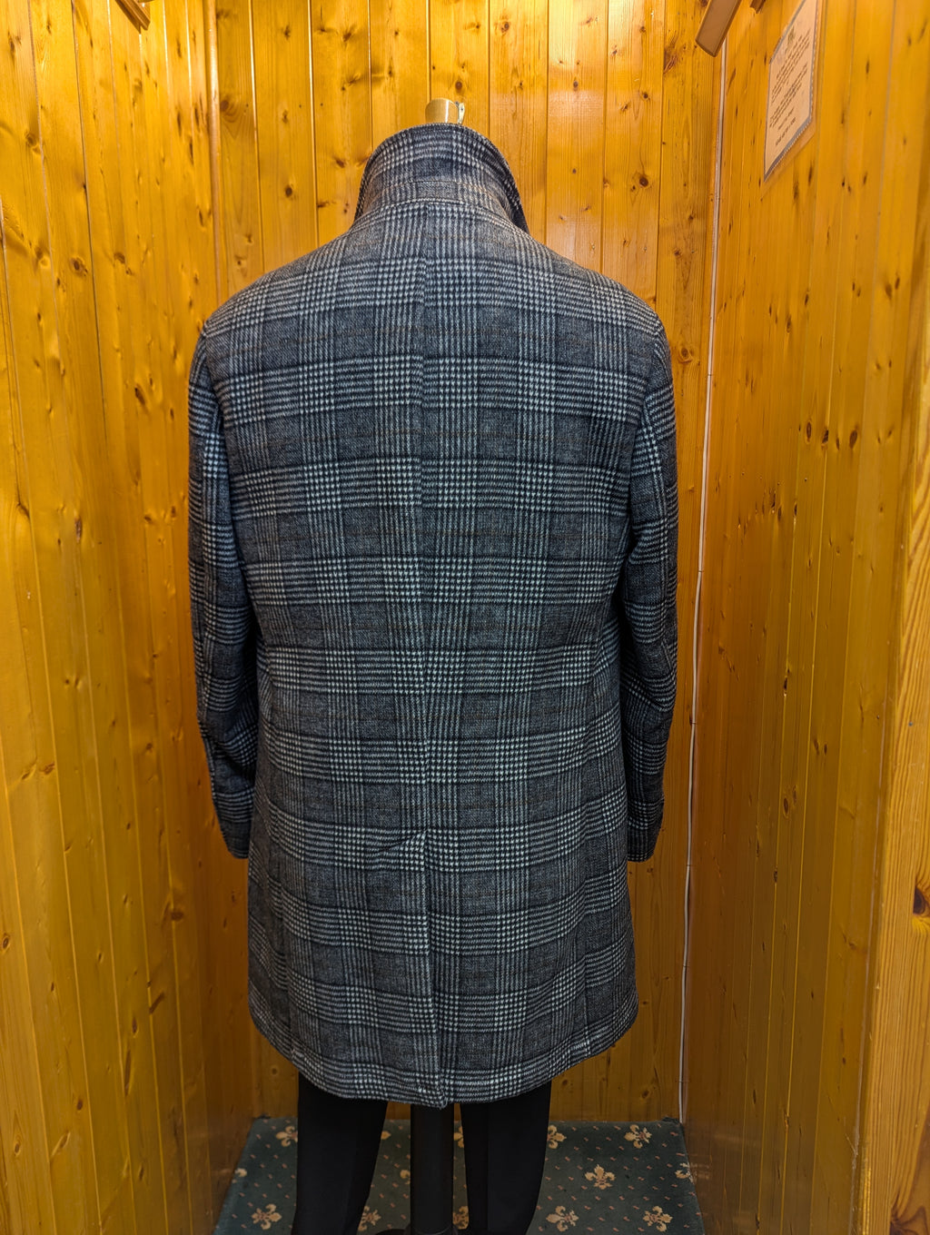Grey Check Digel Overcoat