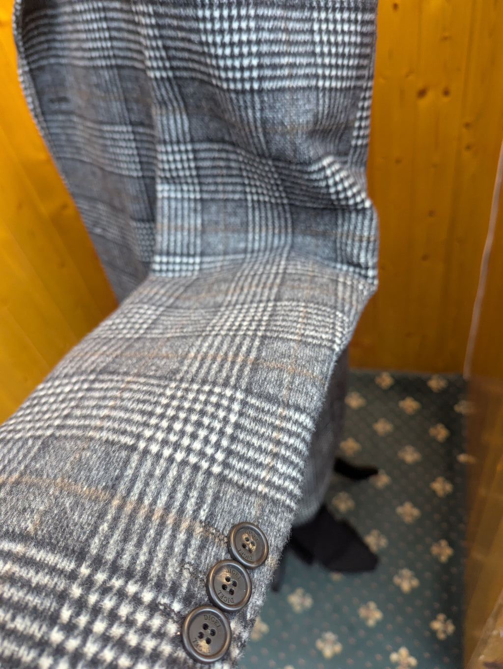 Grey Check Digel Overcoat